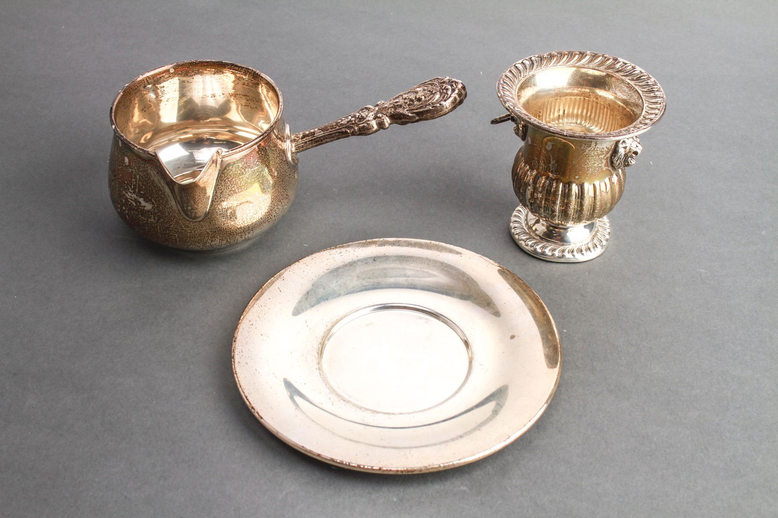 Sterling Silver Sauce Boat w Underplate & Urn, 3 (1 of 5)