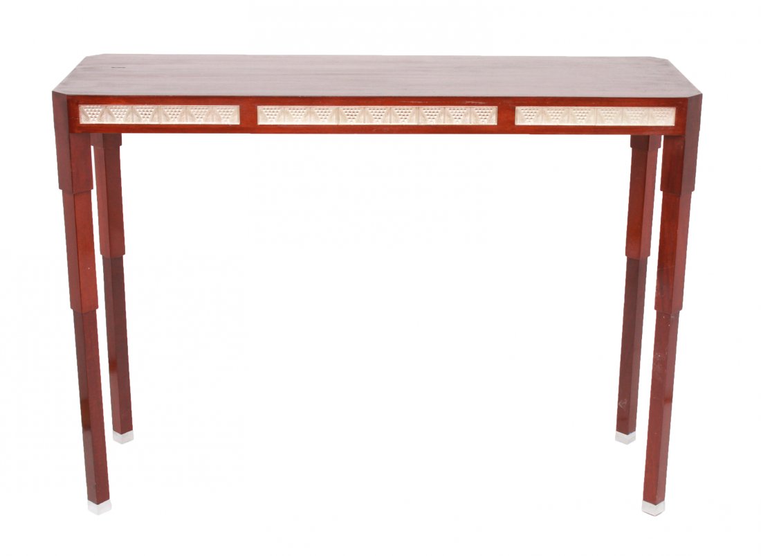 Console Table w Lalique Glass Panels (1 of 8)
