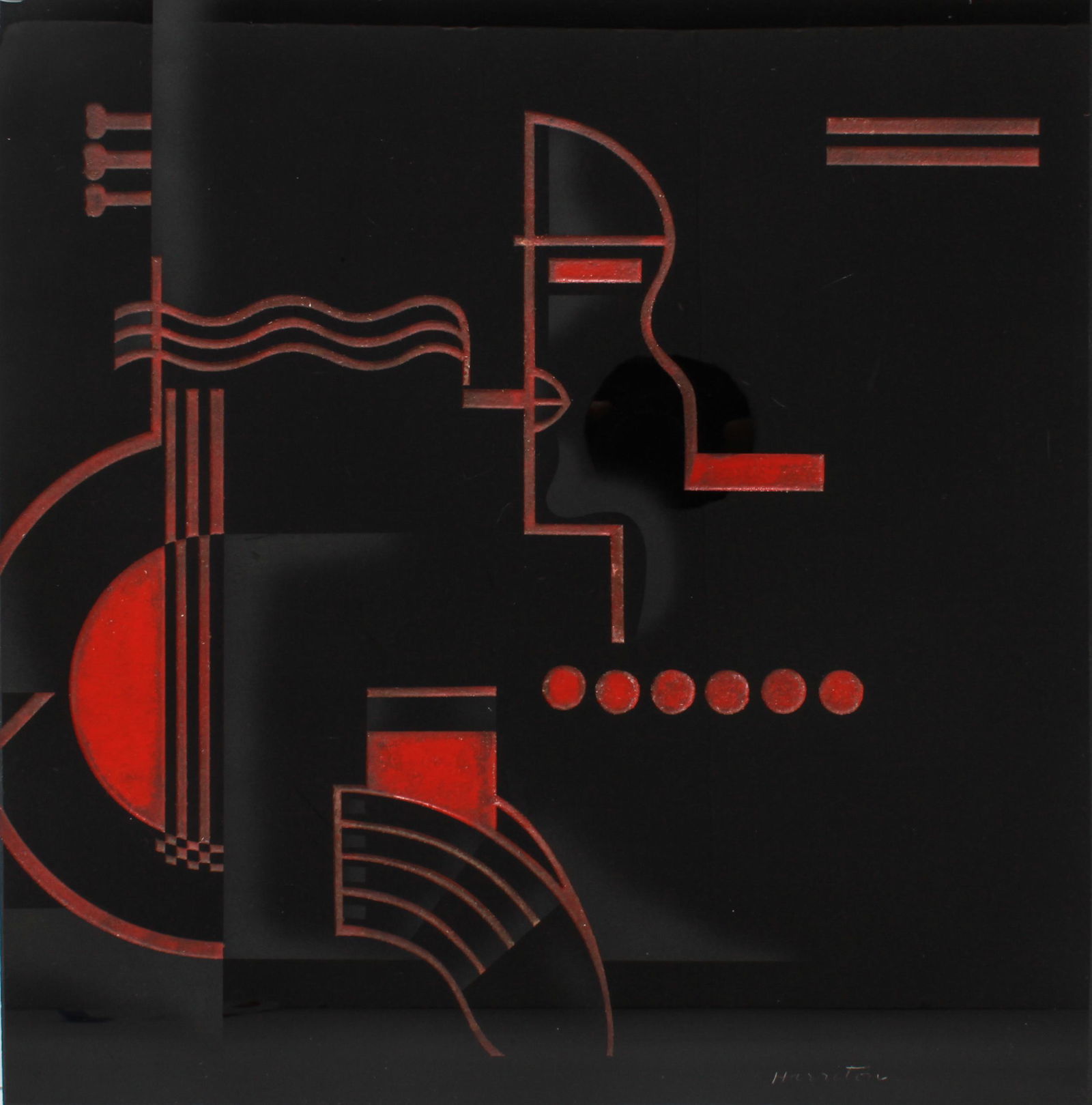 David Harriton Art Deco Smoking Figure Black Glass (1 of 8)