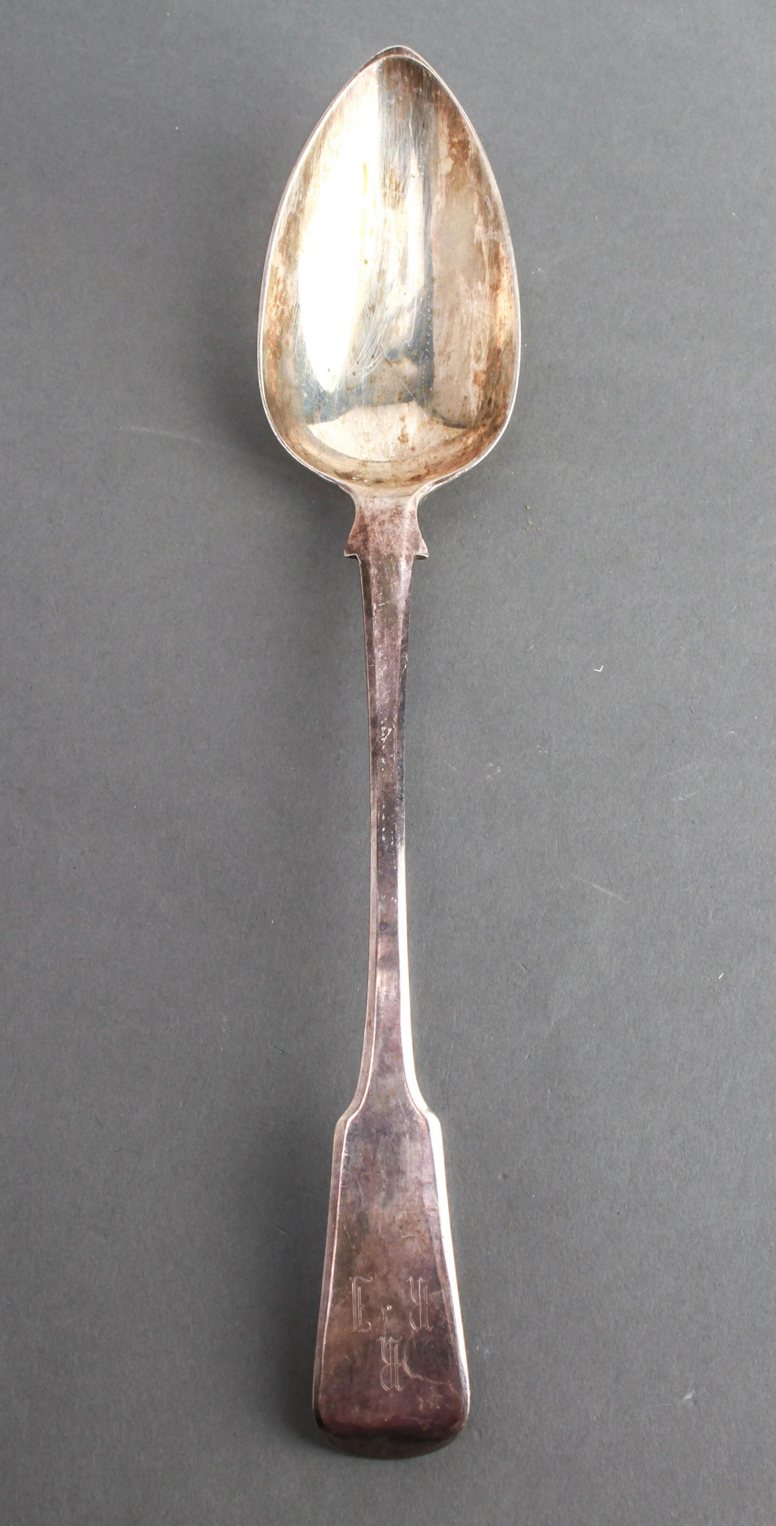 John Lias English Silver Serving Spoon 19th C. (1 of 3)