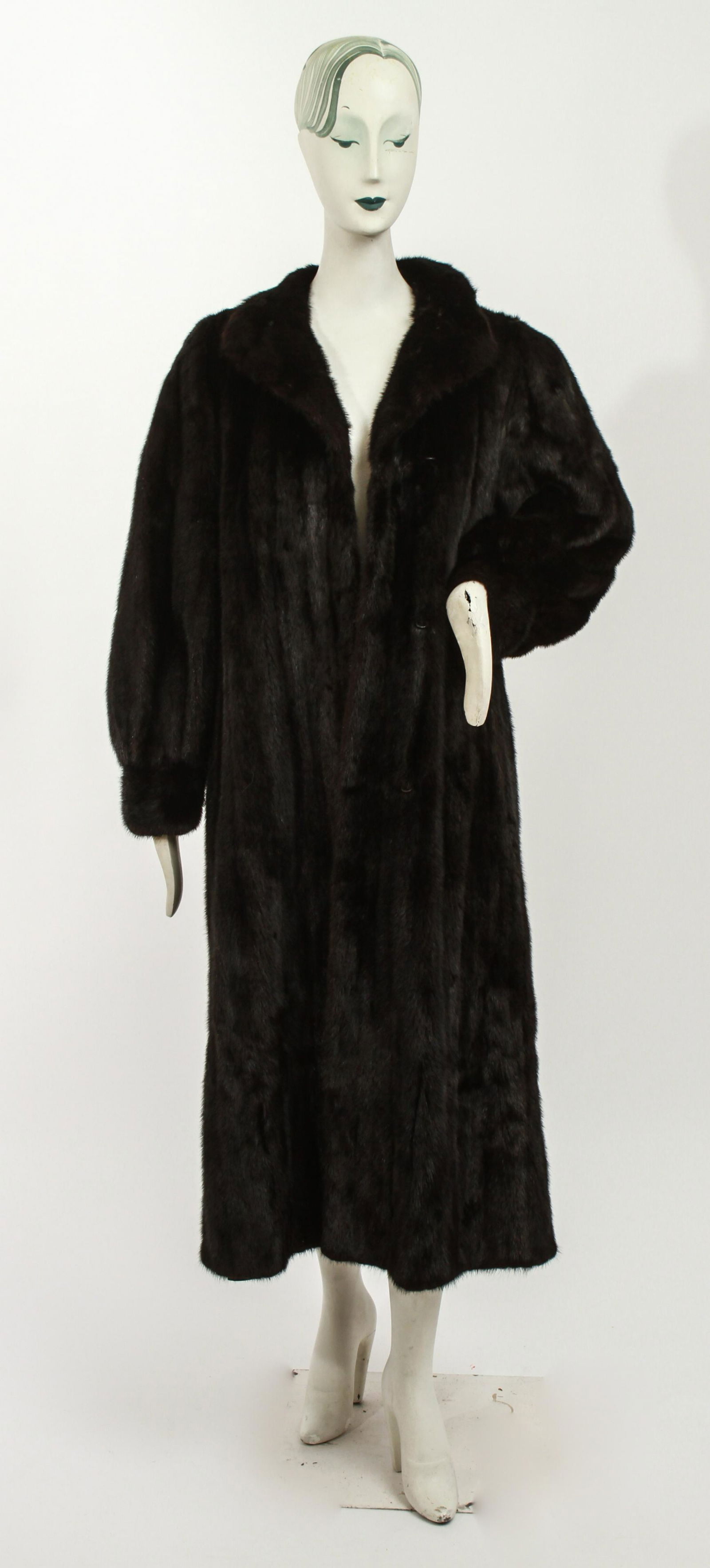 Ladies' Vintage Long Black Mink Fur Coat (1 of 7)