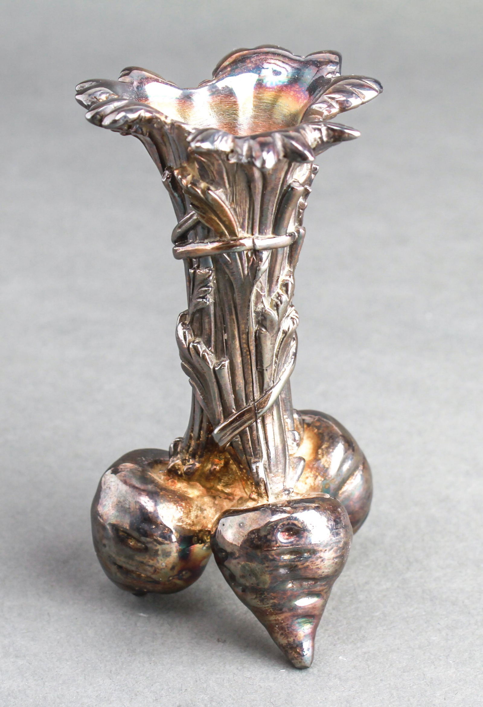 Cristofle Silver-Plate Bud Vase w Turnip Motif (1 of 5)