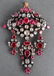 14K Gold & Silver Diamonds & Rubies Pendant 19th C