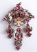 14K Gold & Silver Diamonds & Rubies Pendant 19th C - 5