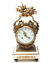 French Gilt Metal & White Marble Mantel Clock