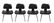 Eames for Herman Miller Black DCW Chairs, 4
