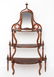 Art Nouveau Walnut Etagere w Shaped Mirror