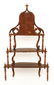 Art Nouveau Walnut Etagere w Shaped Mirror - 7