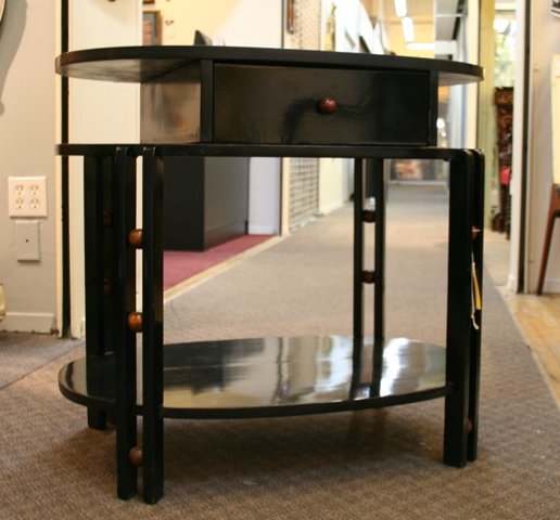 Early/Mid Century Joseph Black Lacquer Oval Table - 2