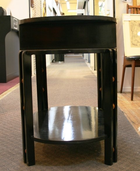 Early/Mid Century Joseph Black Lacquer Oval Table - 3