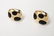 14K Yellow Gold & Enamel Modern Earrings, Pair