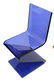 Modern Blue Lucite Cantilever "Z" Chairs, Pair - 4