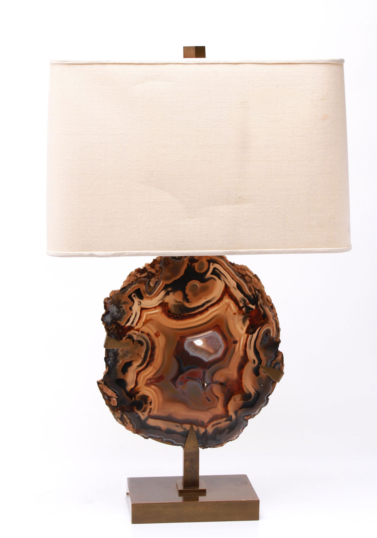 Willy Daro Agate Geode Brass Table Lamp (1 of 8)