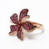 14K Rose Gold Rubies & Diamonds Flower Motif Ring