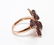 14K Rose Gold Rubies & Diamonds Flower Motif Ring - 4