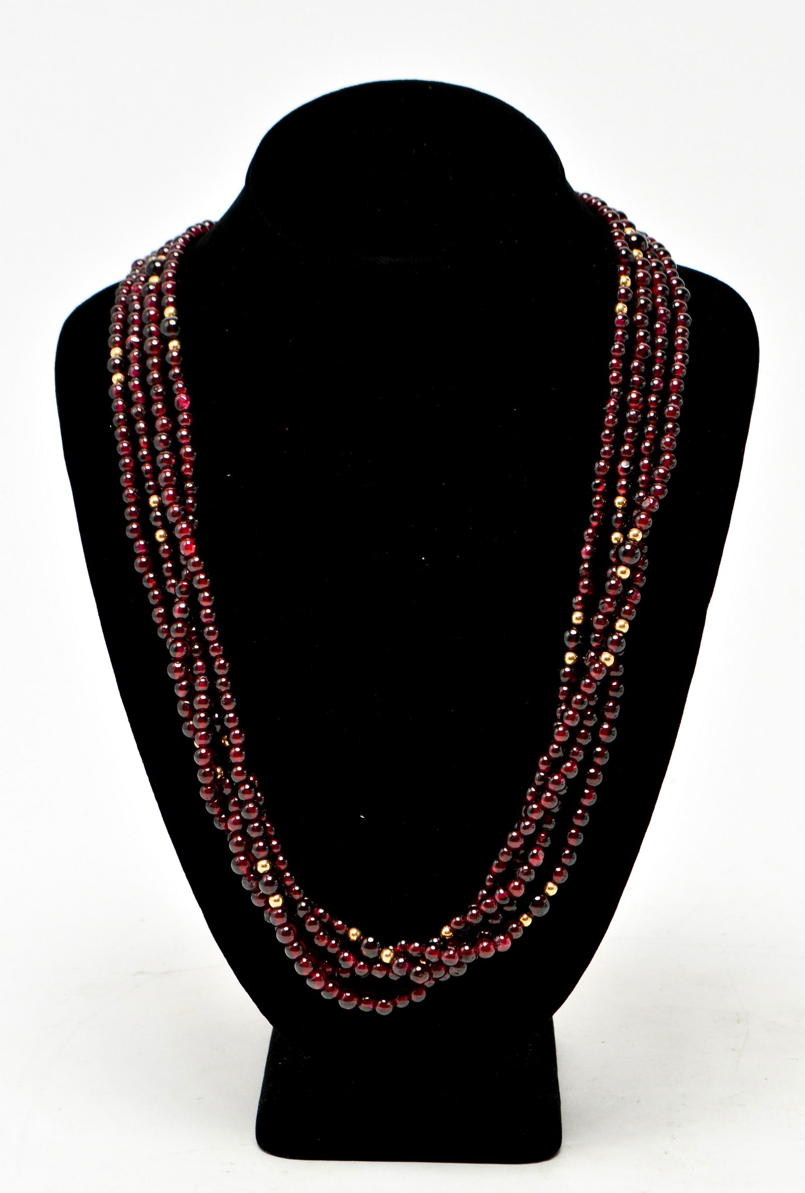 14K Yellow Gold & Garnets Four Strand Necklace (1 of 5)