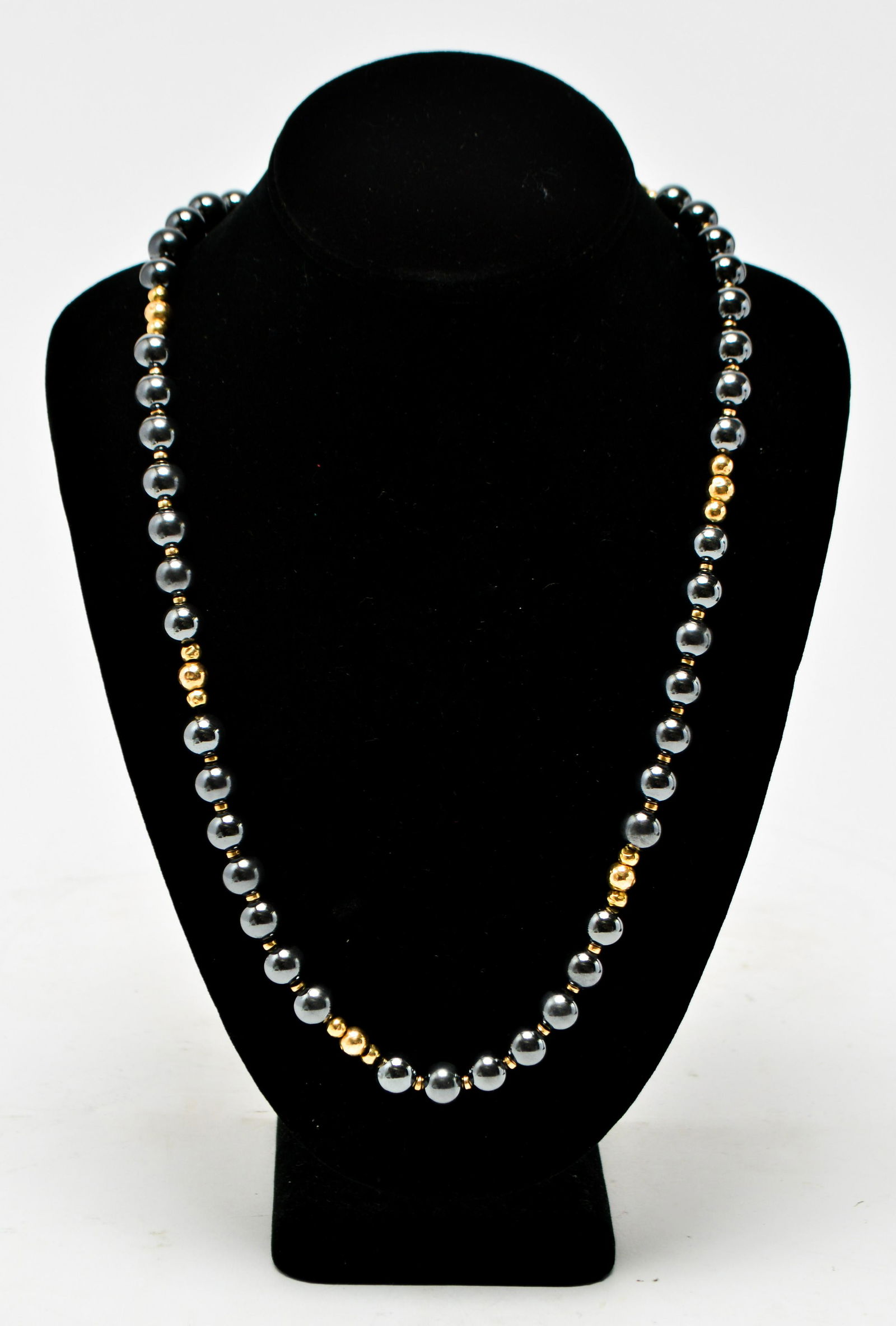 14K Yellow Gold & Hematite Necklace (1 of 5)