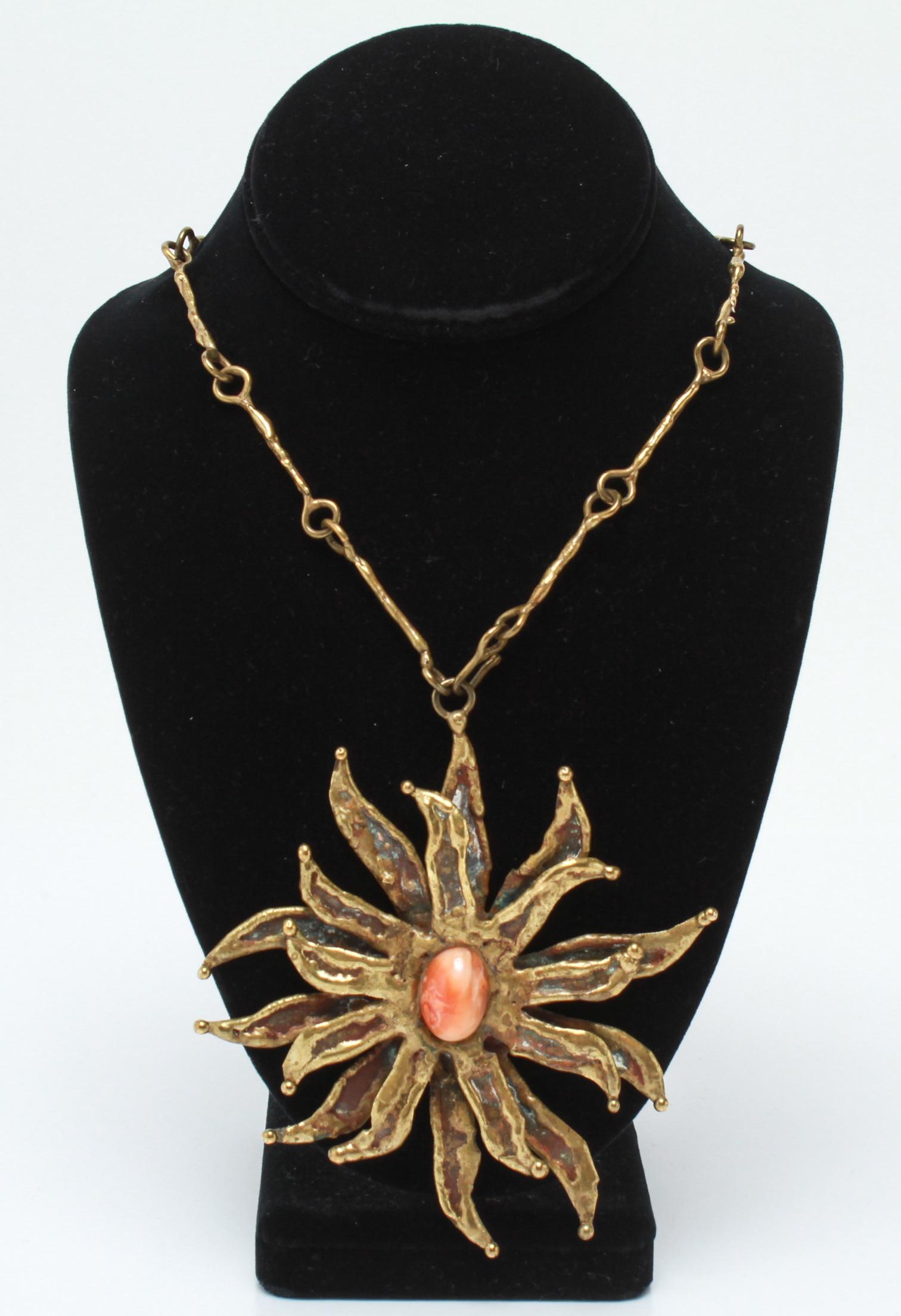 Pal Kepenyes Brass Sunburst Pendant Necklace (1 of 6)