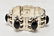 Taxco Sterling Silver & Black Onyx Hinged Bracelet - 2