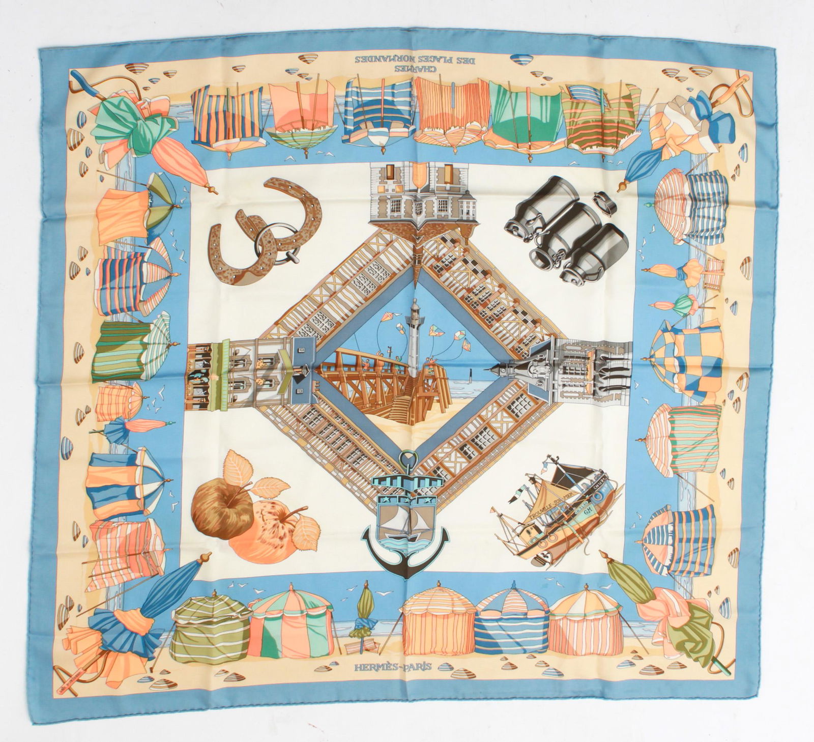 Hermes "Charmes Des Plages Normandes" Silk Scarf (1 of 5)