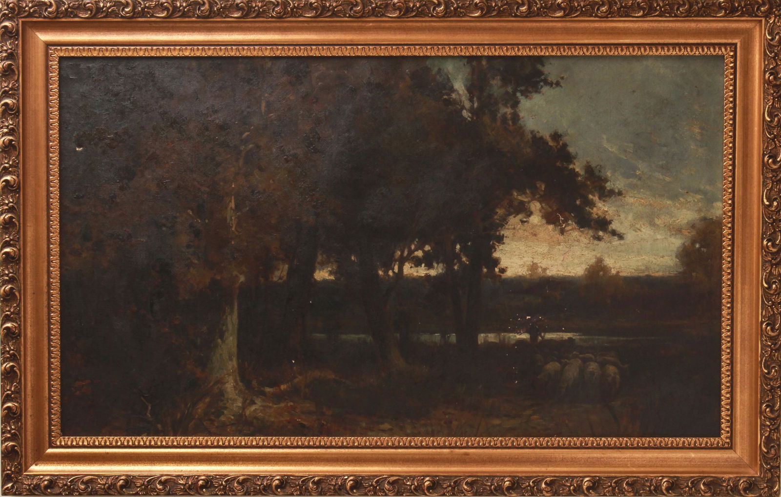 Continental Landscape with Trees and Sheep, Oil (1 of 4)