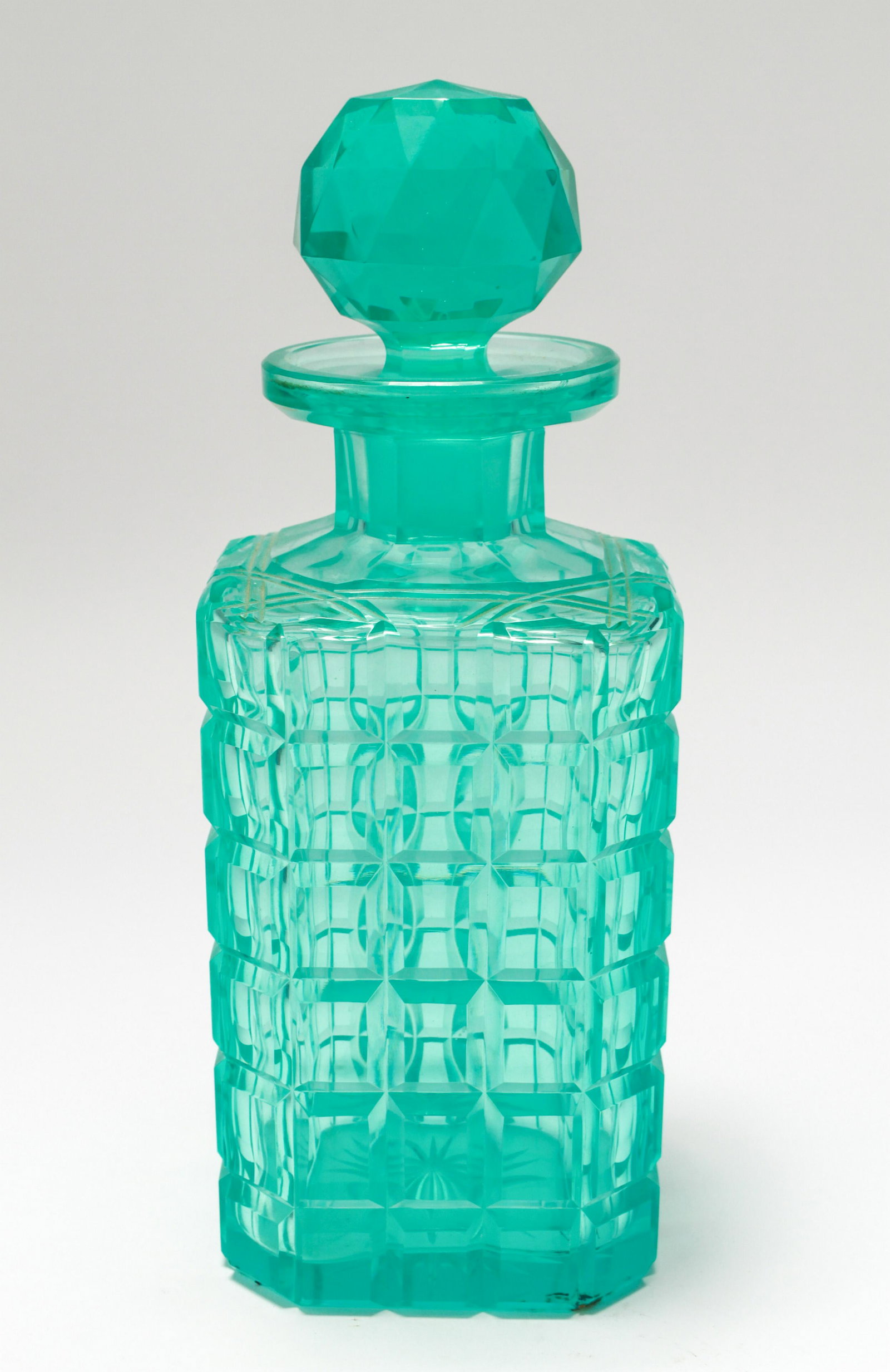 Art Deco Style Turquoise Color Crystal Decanter (1 of 3)