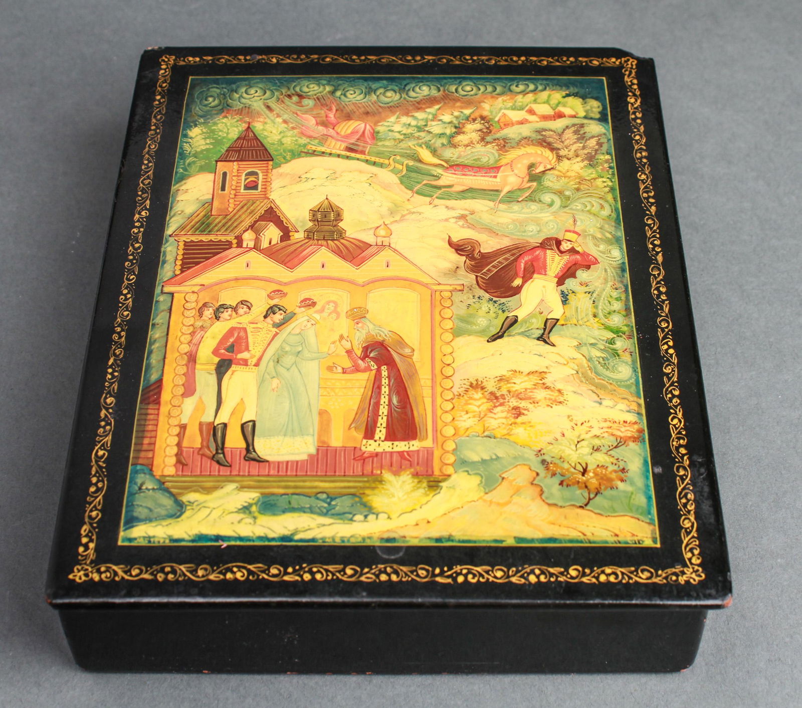 Russian Hand-Painted Lacquer Box, Vintage (1 of 7)