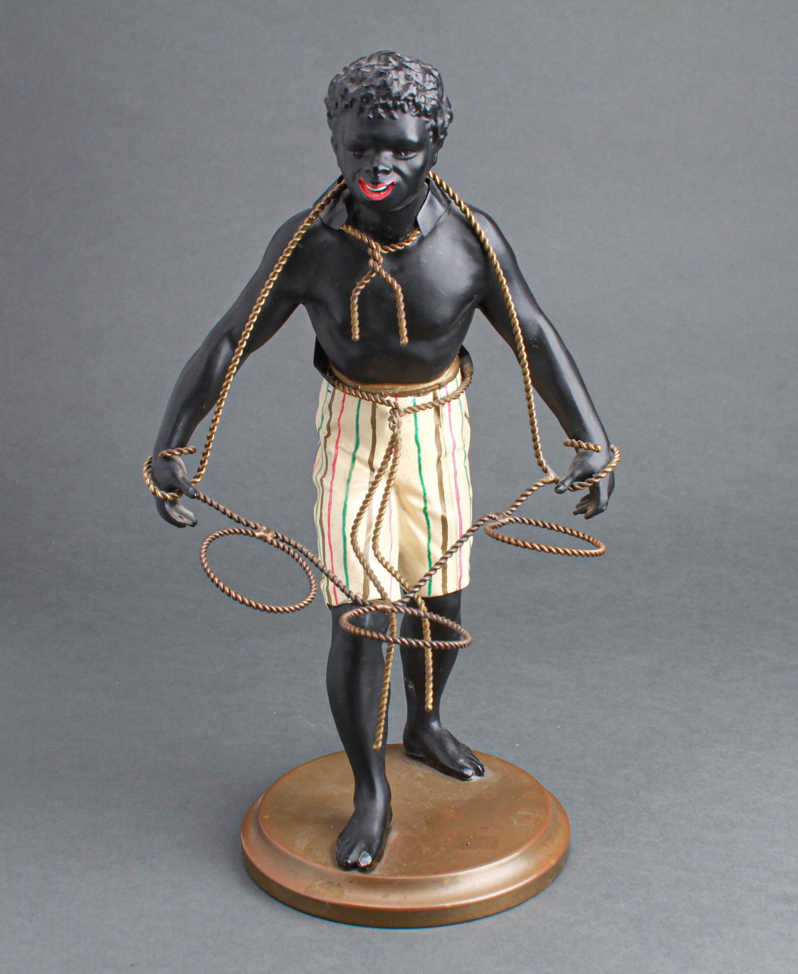 Blackamoor Painted Cast Metal Three Ring Holder (1 of 8)