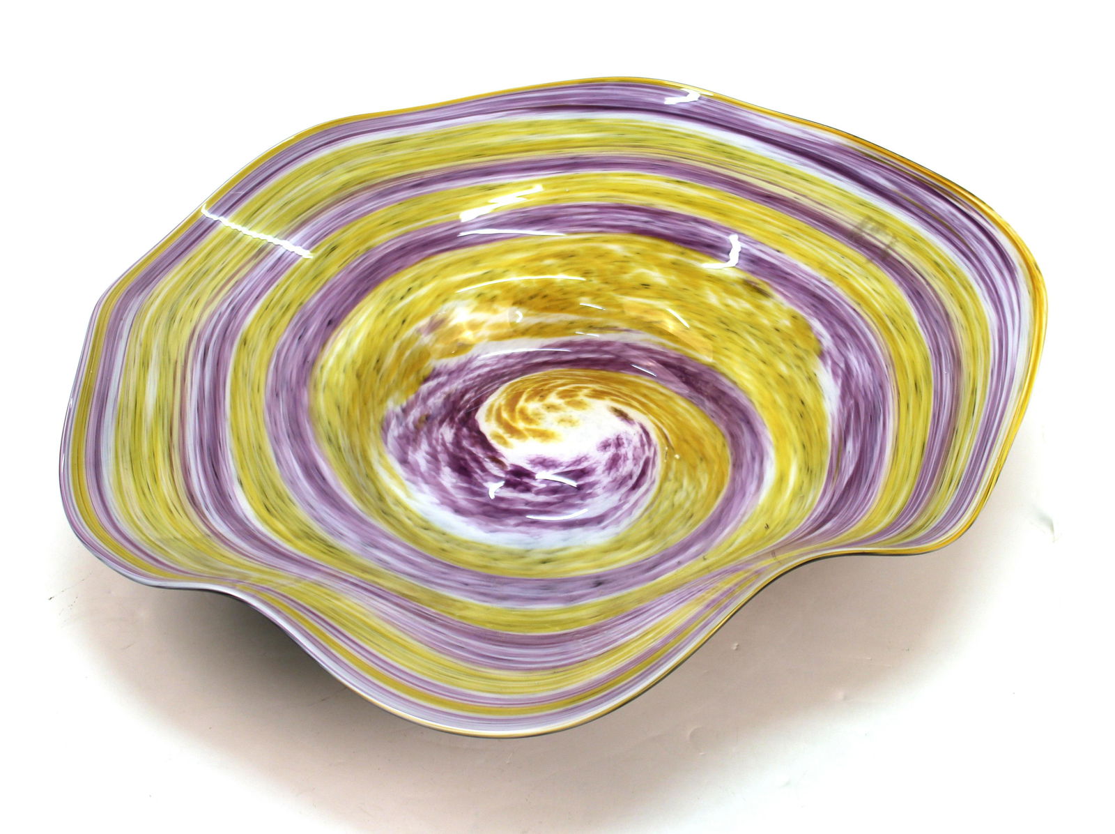 Modern Italian Art Glass Large Ruffled Rim Dish (1 of 10)