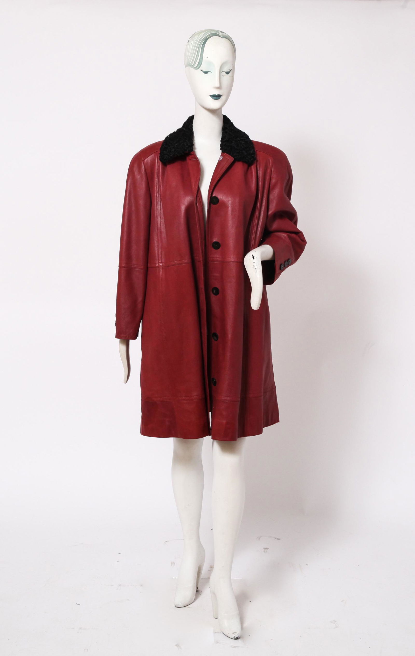 Valentino Red Leather & Persian Lamb Jacket (1 of 6)