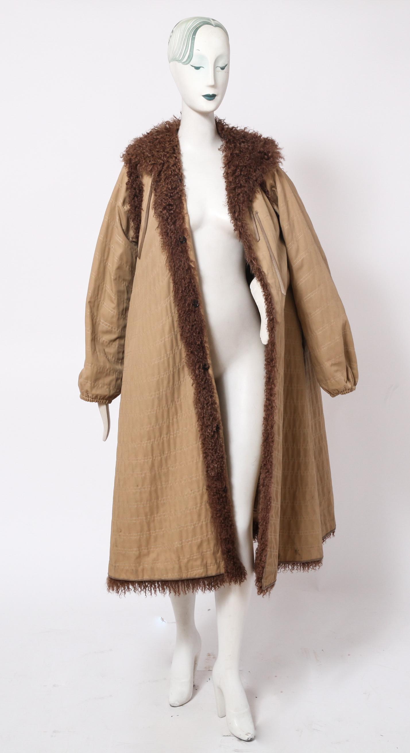Fendi Tan Canvas & Brown Fur Jacket (1 of 10)