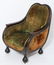 Art Nouveau Carved Wood & Upholstered Arm Chair - 3