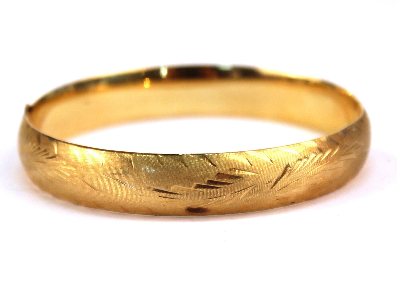 14K Yellow Gold Engraved Bangle Bracelet (1 of 8)
