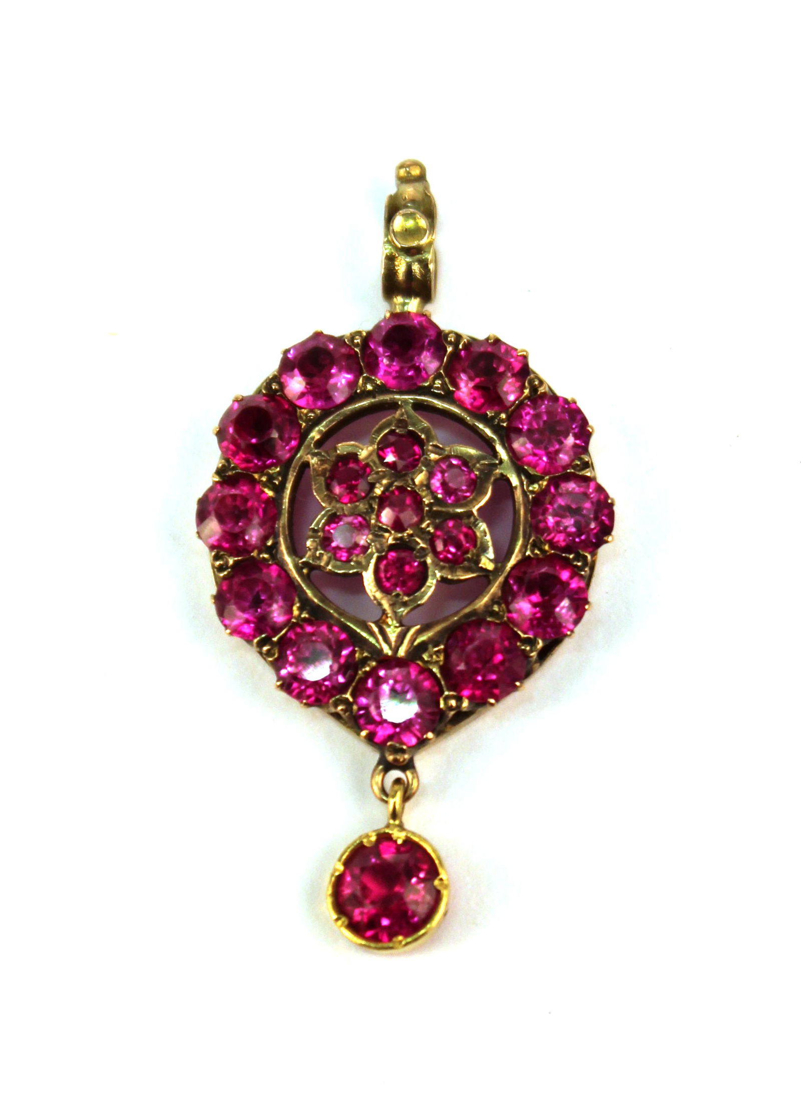 14K Yellow Gold & Rubies Mughal Style Pendant (1 of 9)