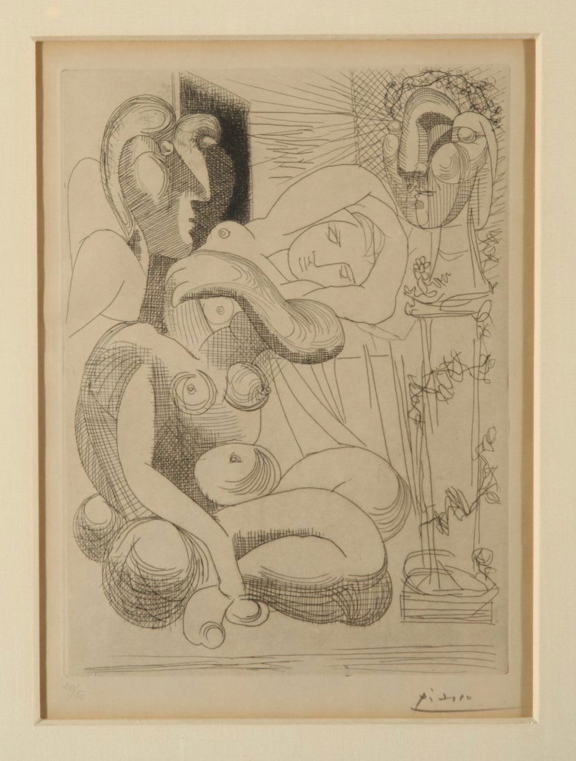 Pablo Picasso "Dormeuse Et Sculptures" Etching (1 of 9)