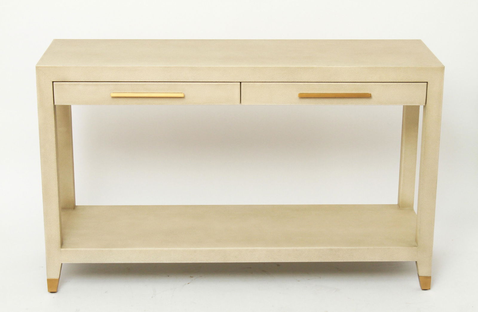 A Contemporary Faux Shagreen Topped Console Table By Andrew Martin