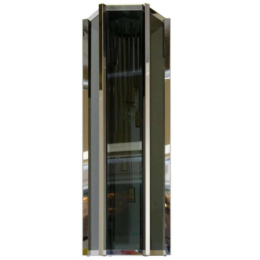 Fredrick Ramond Chrome Smoked Glass Pendant Light (1 of 7)