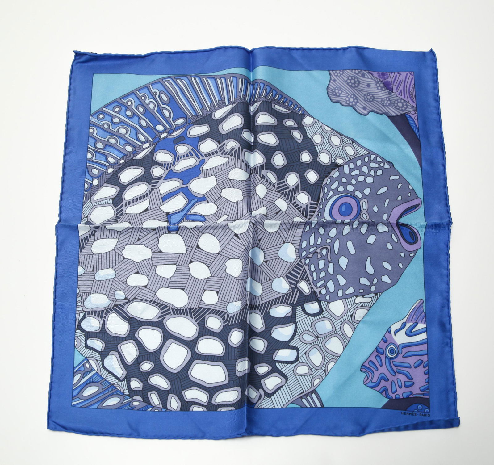 Hermes Fish Motif Pocket Square (1 of 5)
