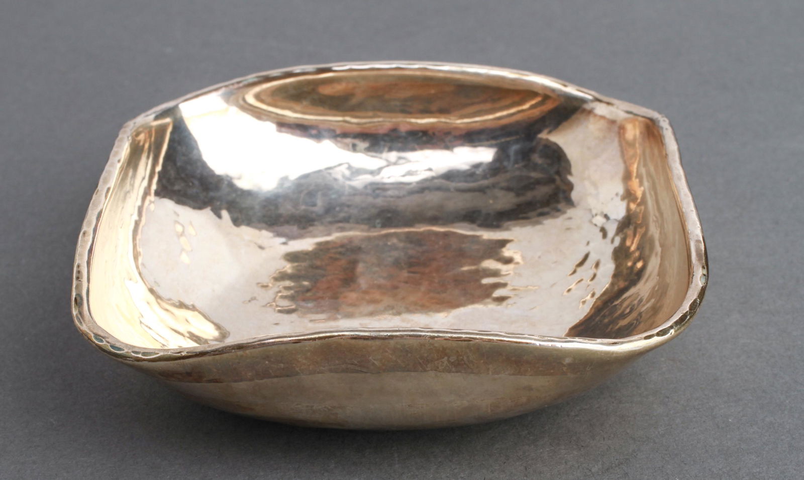Peruvian Silver Hammered Square Dish / Bowl (1 of 4)