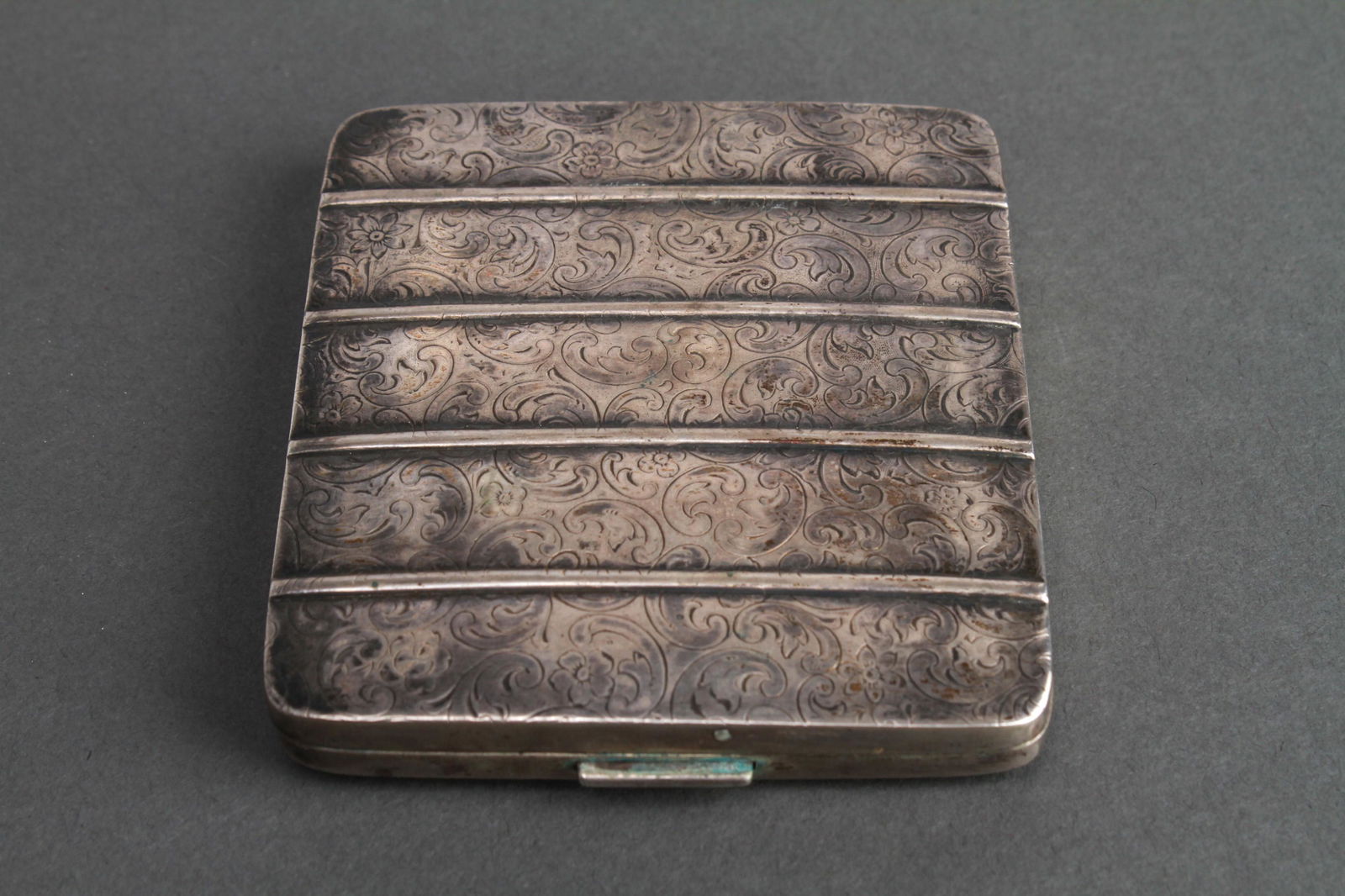 Continental Silver Engraved Cigarette Case (1 of 3)