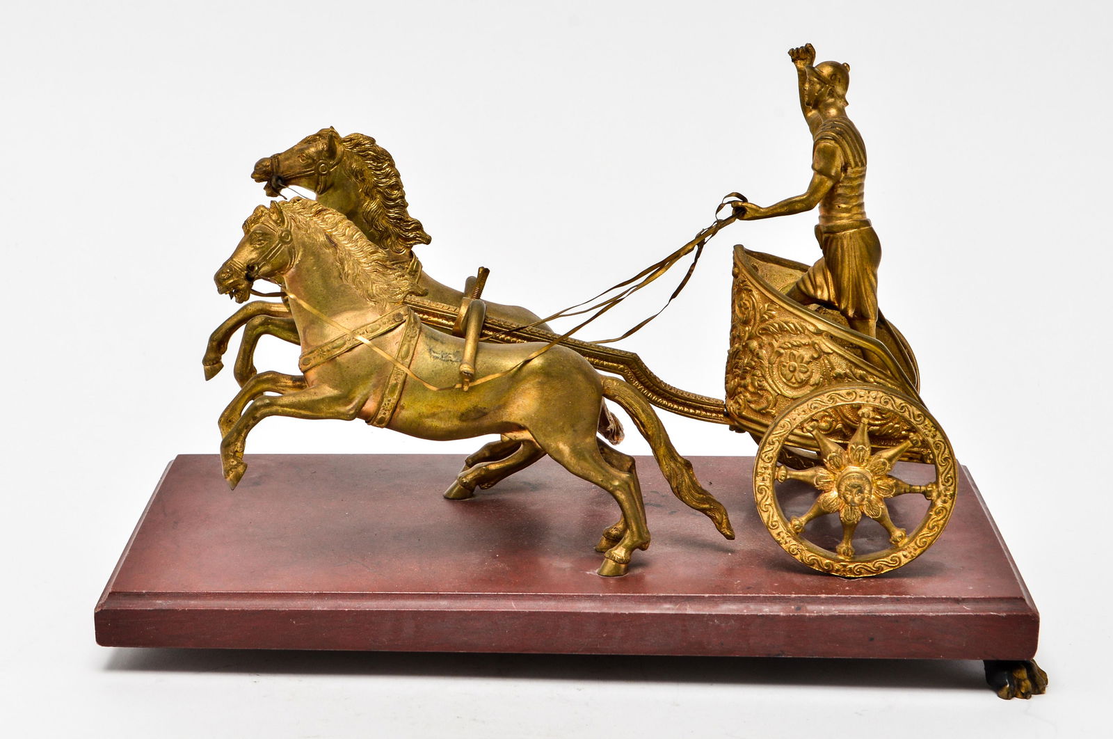Neoclassical Man on Chariot Bronze Sculpture (1 of 10)