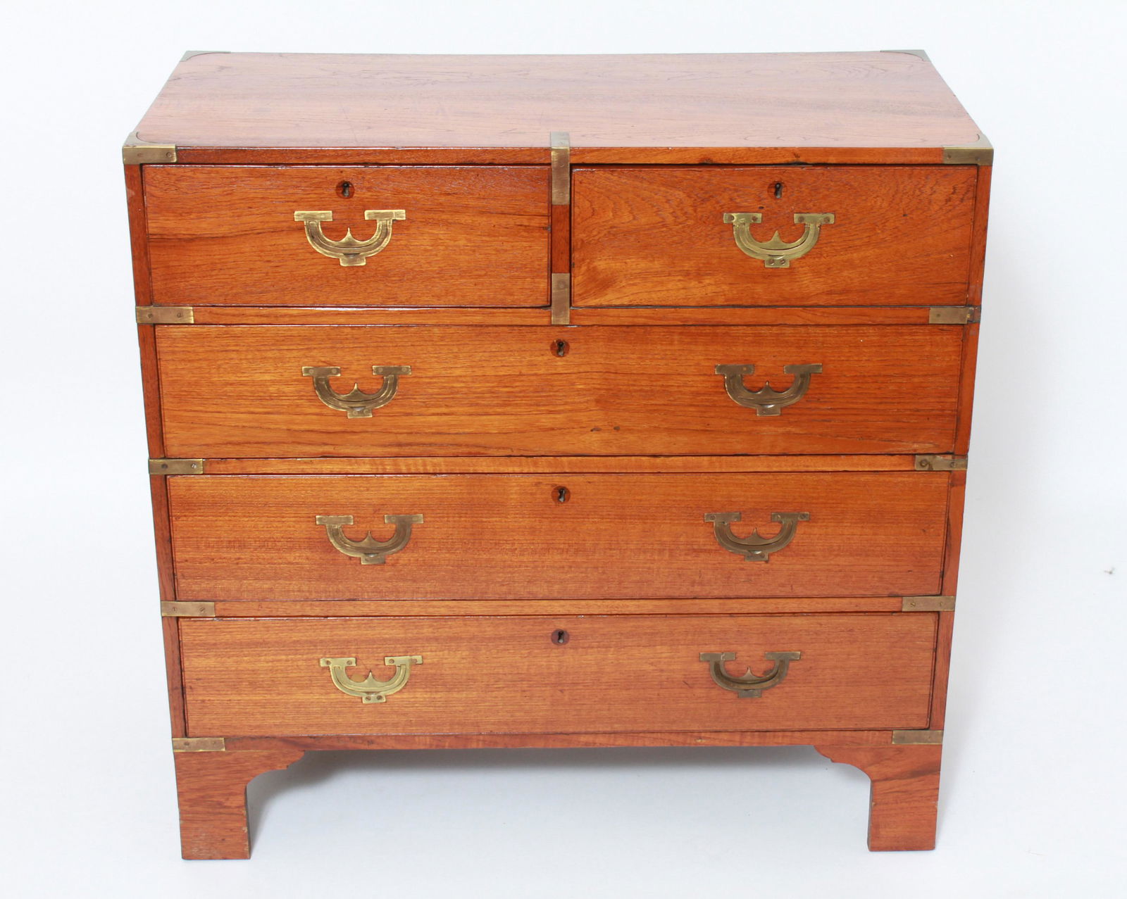 English Two-Part Campaign Chest w Desk 19th C (1 of 9)