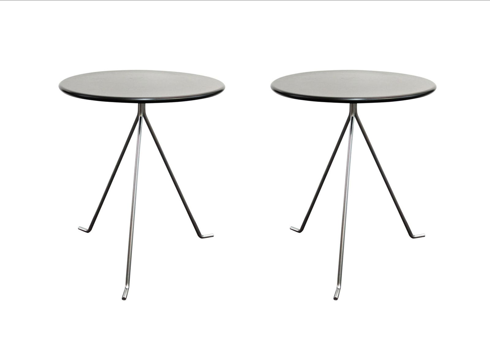 2B Danish Modern Round Metal Side Table, Pair (1 of 9)