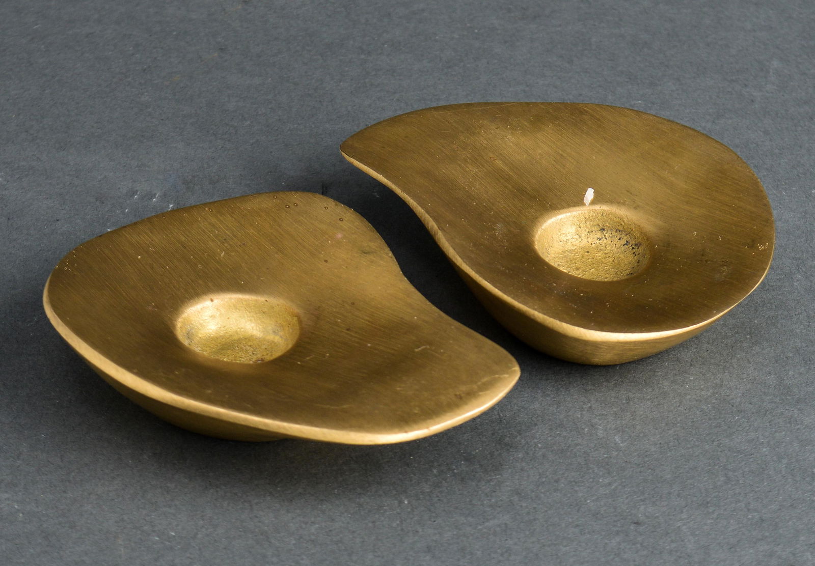 Judaica Modern Shabbat Brass Candleholders, Pair (1 of 3)