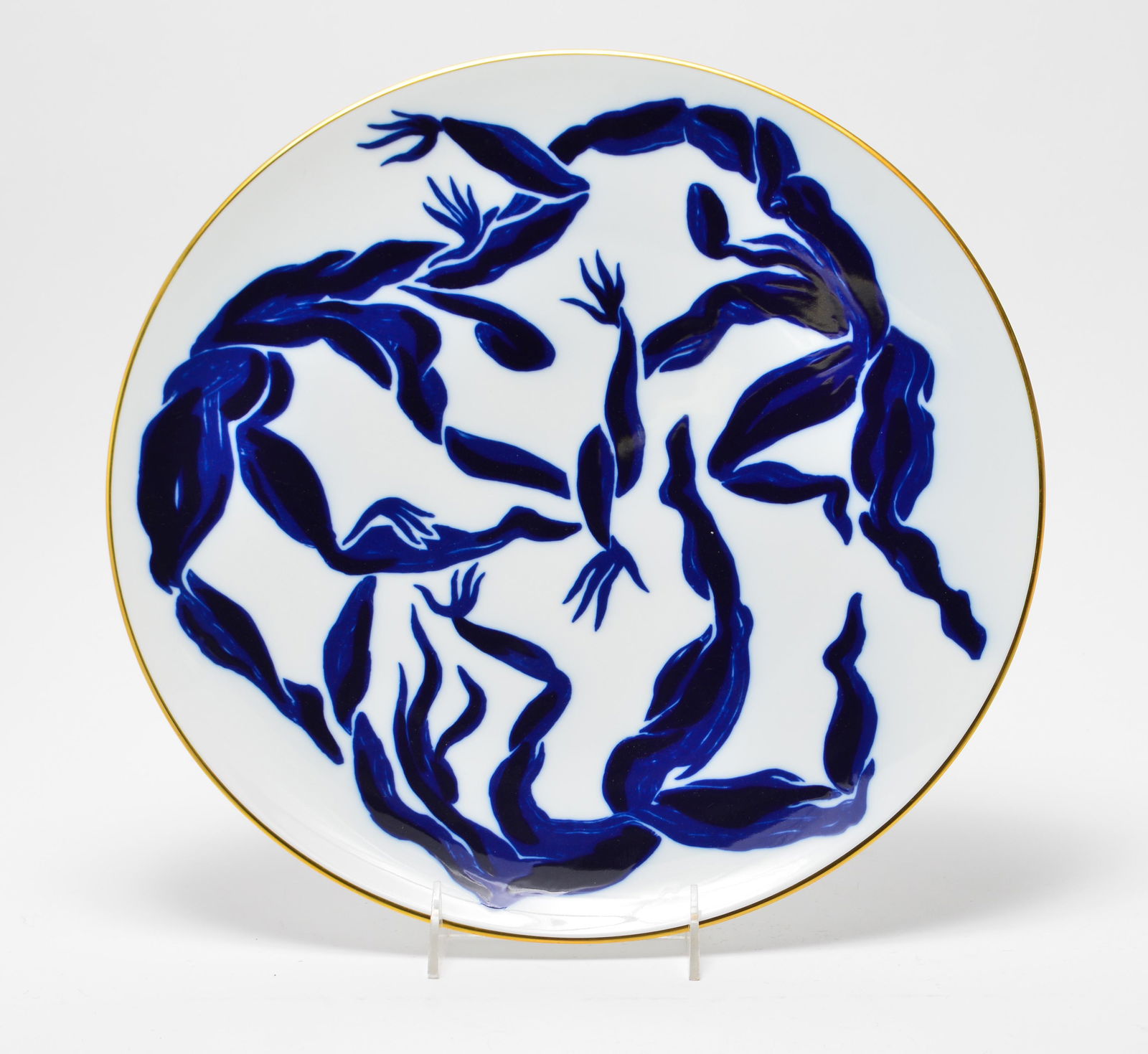 Herve van der Straeten "Bacchanal" Limoges Charger: Matisse manner Bernardaud Limoges, France "Bacchanale" Herve van der Straeten porcelain charger / platter, marked on reverse: "Bernardaud Limoges, France "Bacchanale" Herve van der Straeten," includes