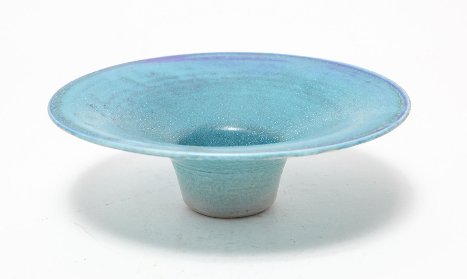 Illegibly Signed Art Studio Pottery Blue Bowl (1 of 7)