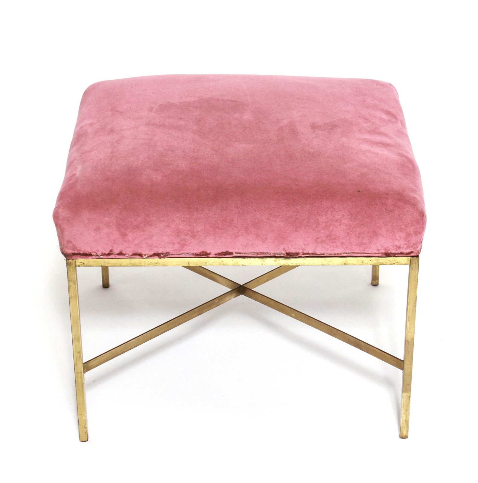 Paul McCobb Mid-Century Modern Brass Ottoman (1 of 3)