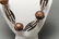 Mexican Taxco Silver Necklace w Wood Beads - 3