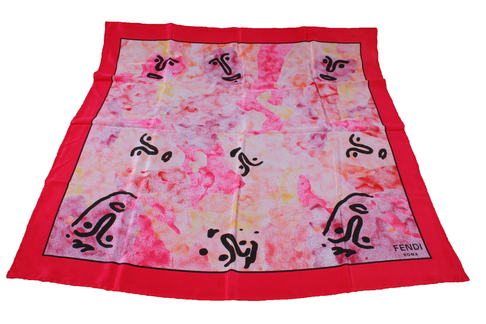 Fendi Silk Scarf with Face Motif (1 of 2)