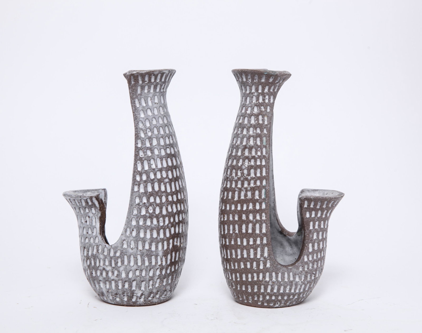 Danish Modern Studio Ceramic Candlesticks, Pair (1 of 8)